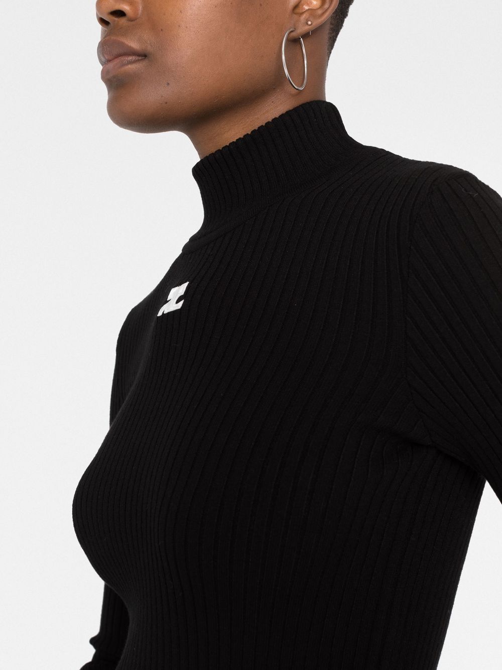 COURREGÈS Cozy Roll Neck Ribbed Jumper