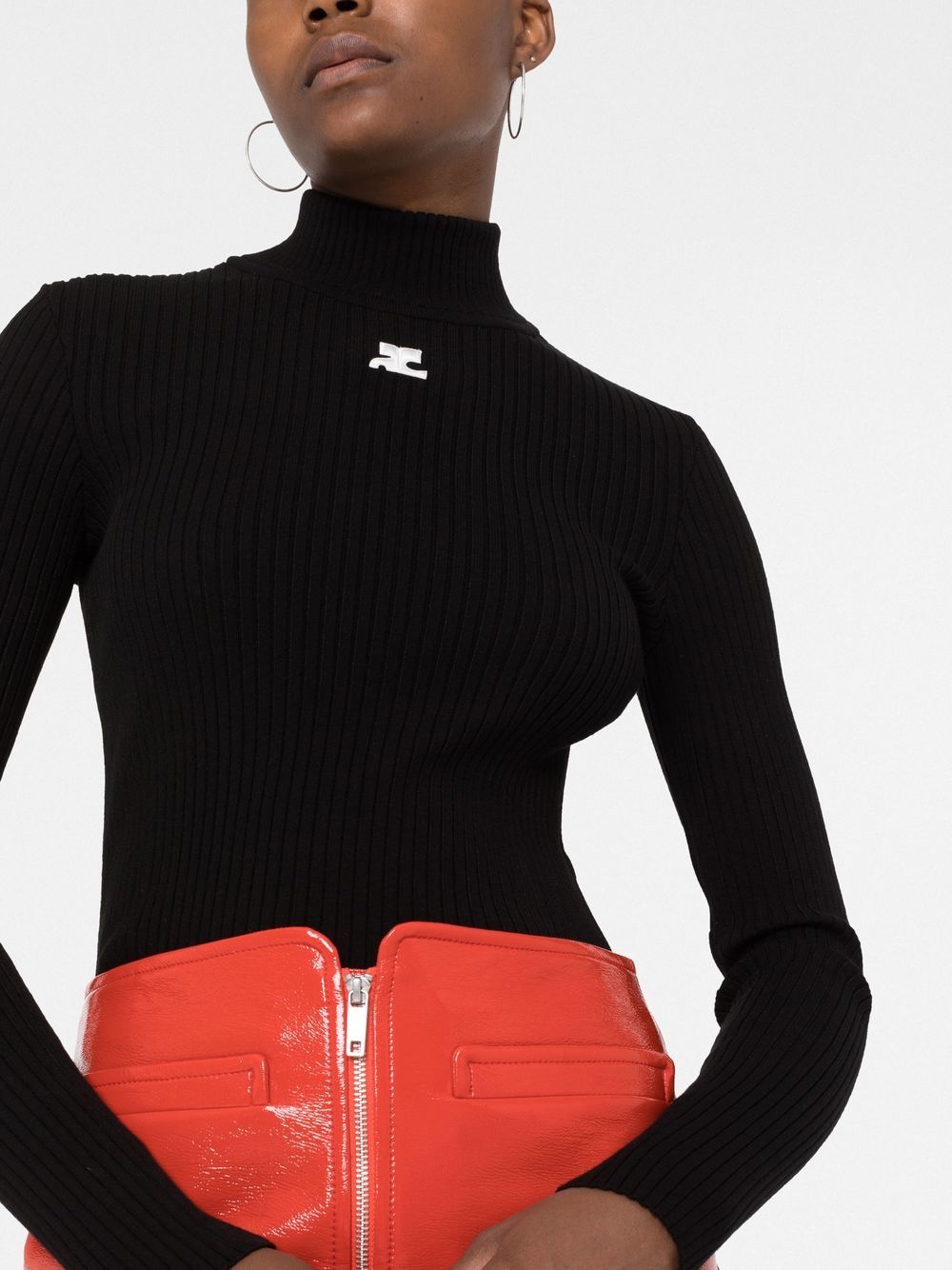 COURREGÈS Logo Knit Turtle-Neck Sweater (FW25)