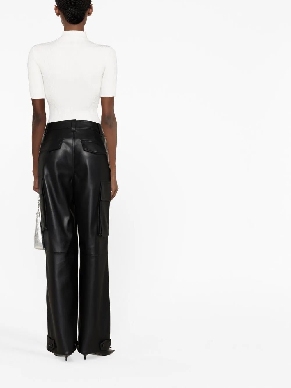 COURREGÈS Reedition Short Sleeves Ribbed Knit Sweater