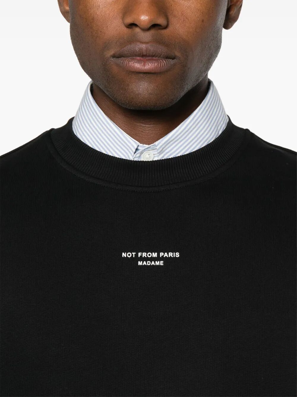 DRÔLE DE MONSIEUR Classic Slogan Round Neck Sweatshirt for Men