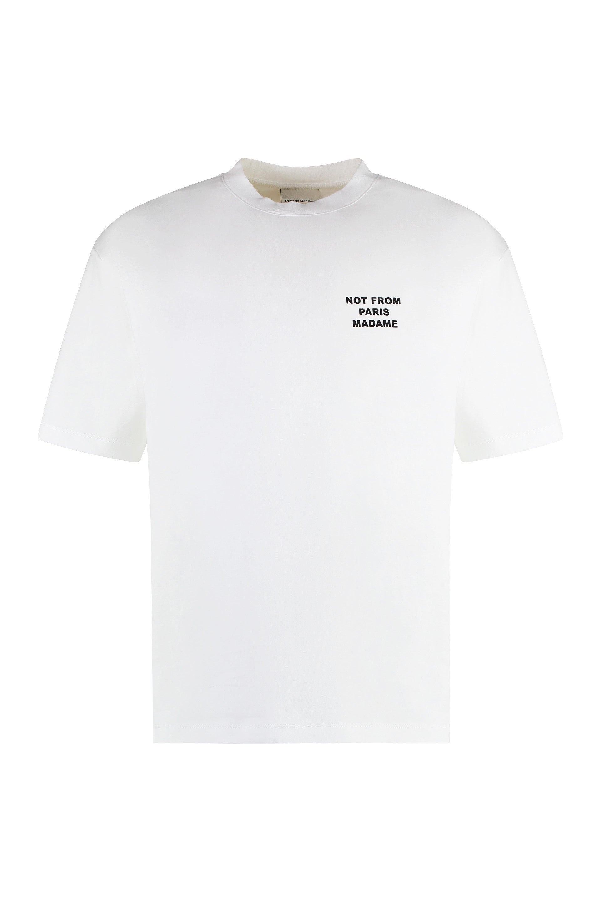 DRÔLE DE MONSIEUR Slogan Cotton Crew-Neck T-Shirt