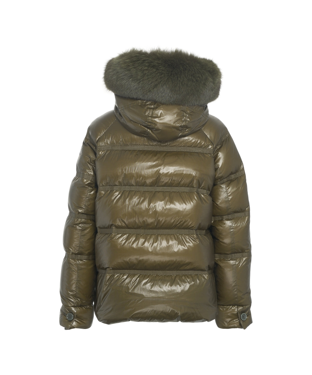 PEUTEREY Quilted Puffer Jacket with Removable Fur Hood