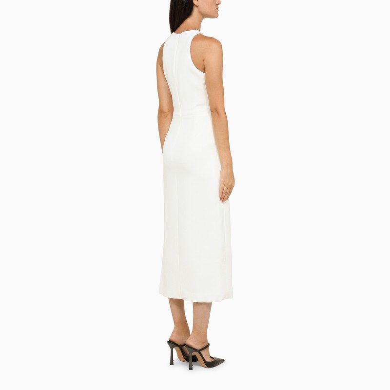 DAVID KOMA Asymmetrical Midi Dress with Rhinestone Detail