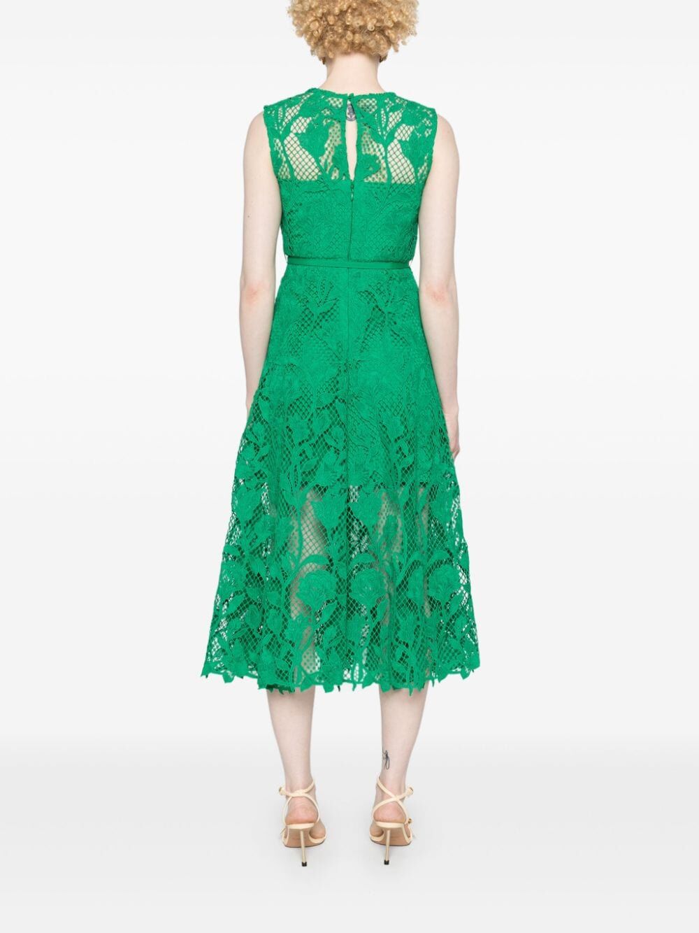 SELF-PORTRAIT Lace Sleeveless Midi Dress