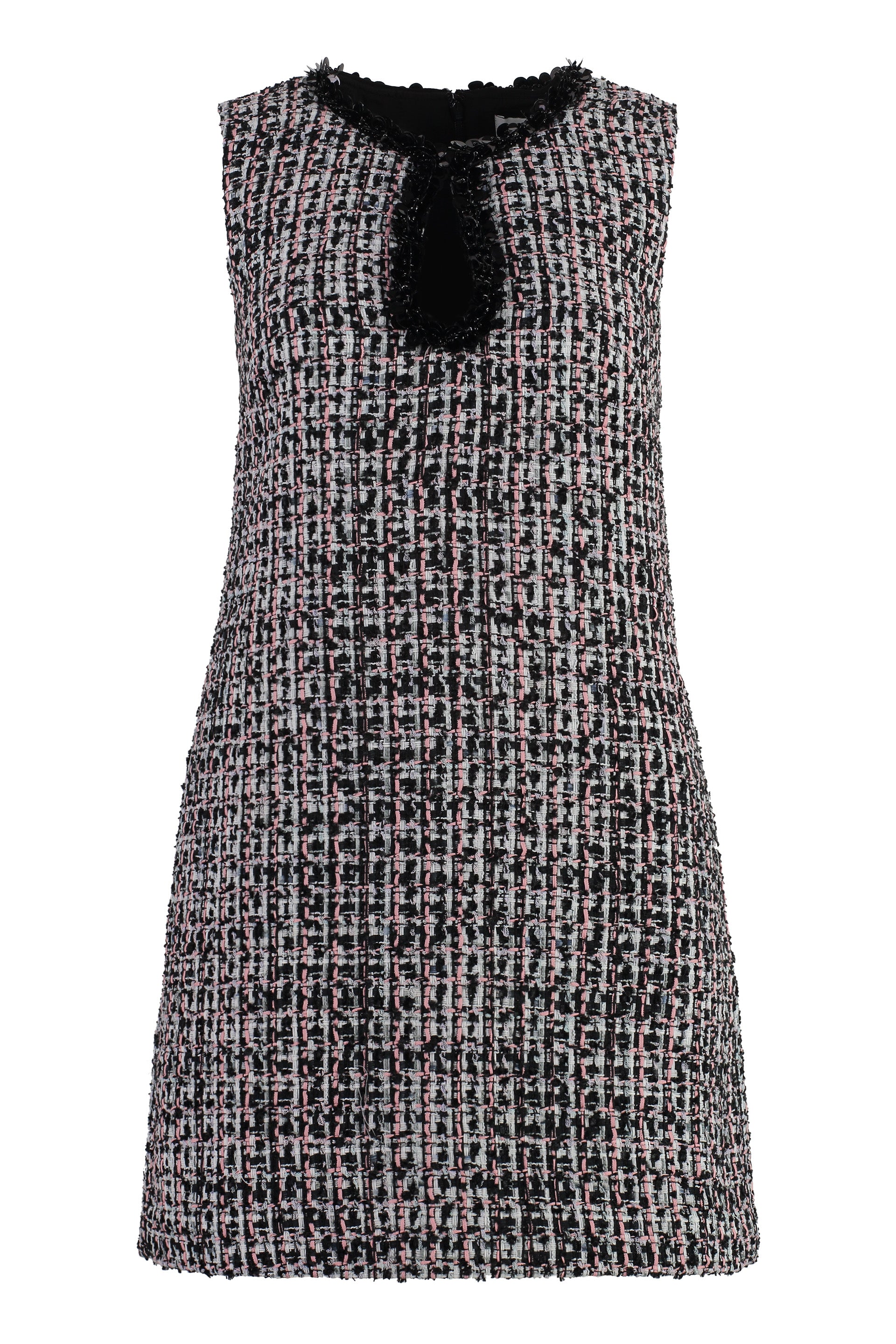 SELF-PORTRAIT Elegant Bouclè Knit Mini Dress with Sequin Details