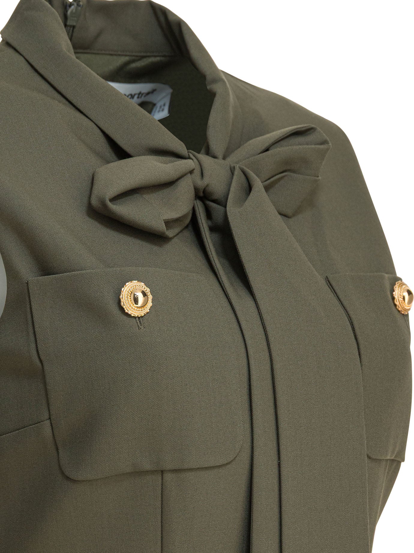 SELF-PORTRAIT Bow Detail Dress with Four Front Pockets