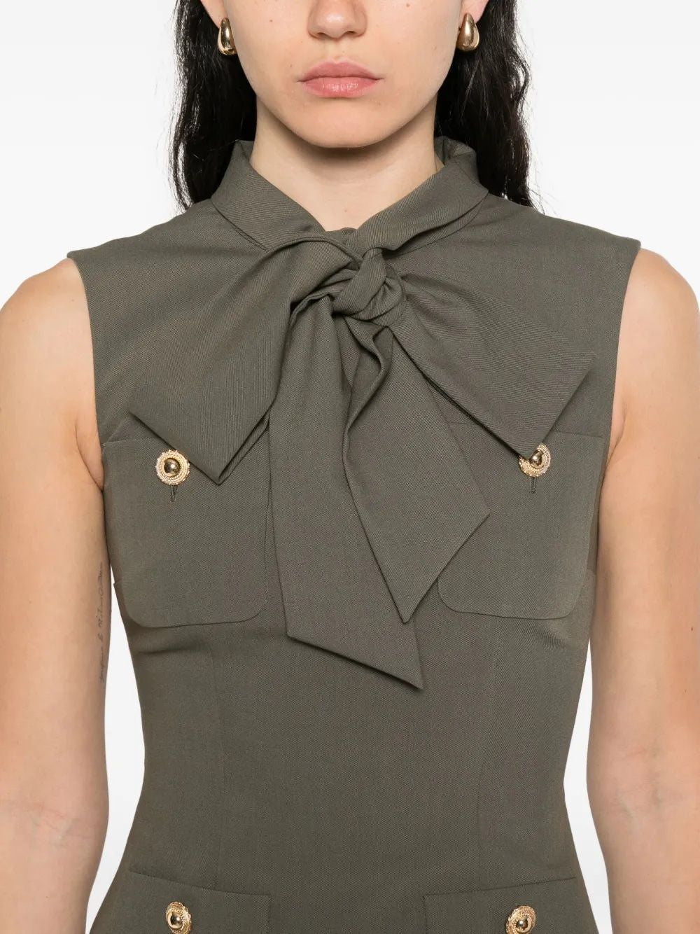 SELF-PORTRAIT Slim Fit Twill Mini Dress - Size 6