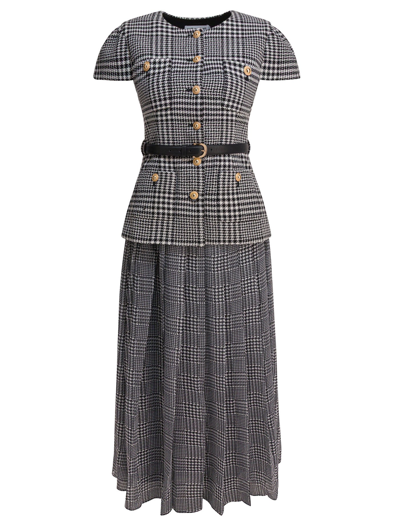 SELF-PORTRAIT Houndstooth Tailored Midi Dress