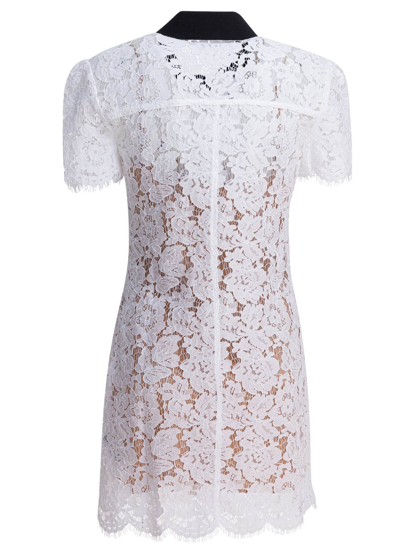 SELF-PORTRAIT Chic Lace Mini Dress with Front Pockets
