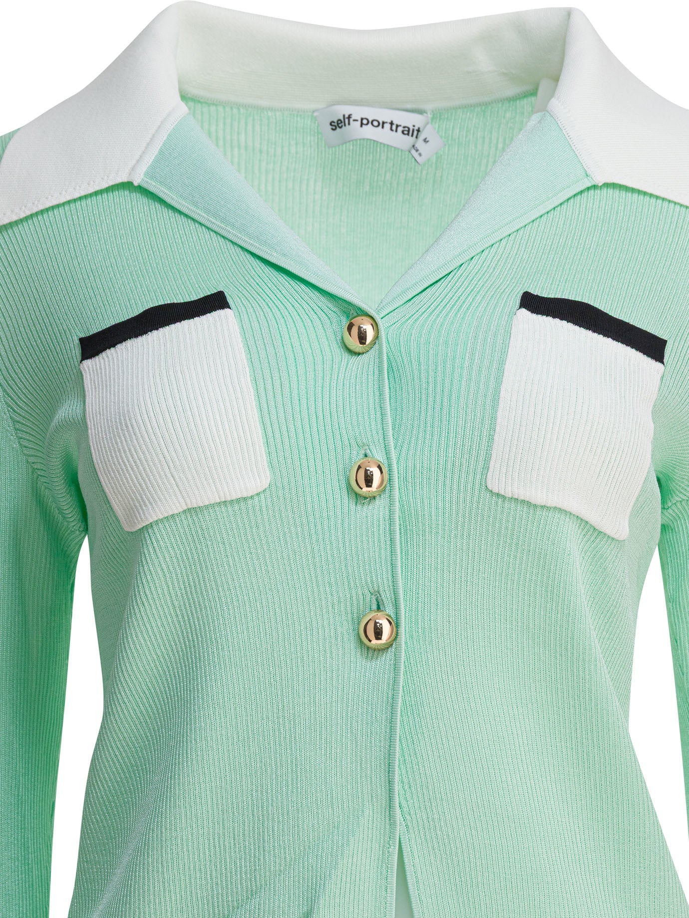 SELF-PORTRAIT Ribbed Polyamide Knit Top