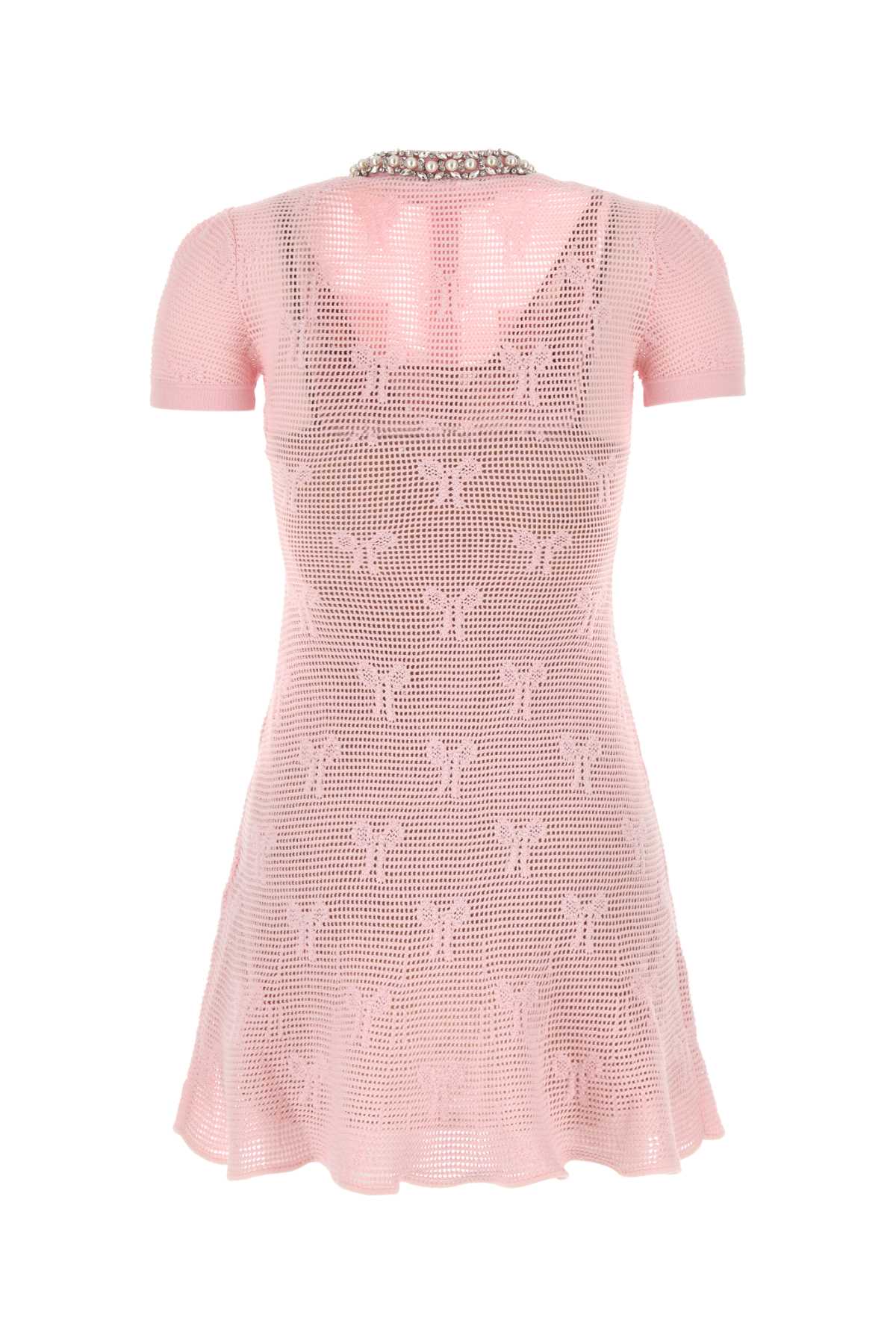 SELF-PORTRAIT Charming Mini Crochet Dress with Bows - Slim Fit