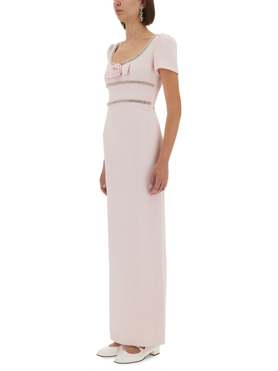 SELF-PORTRAIT Slim Fit Long Crepe Dress - Size 6 UK