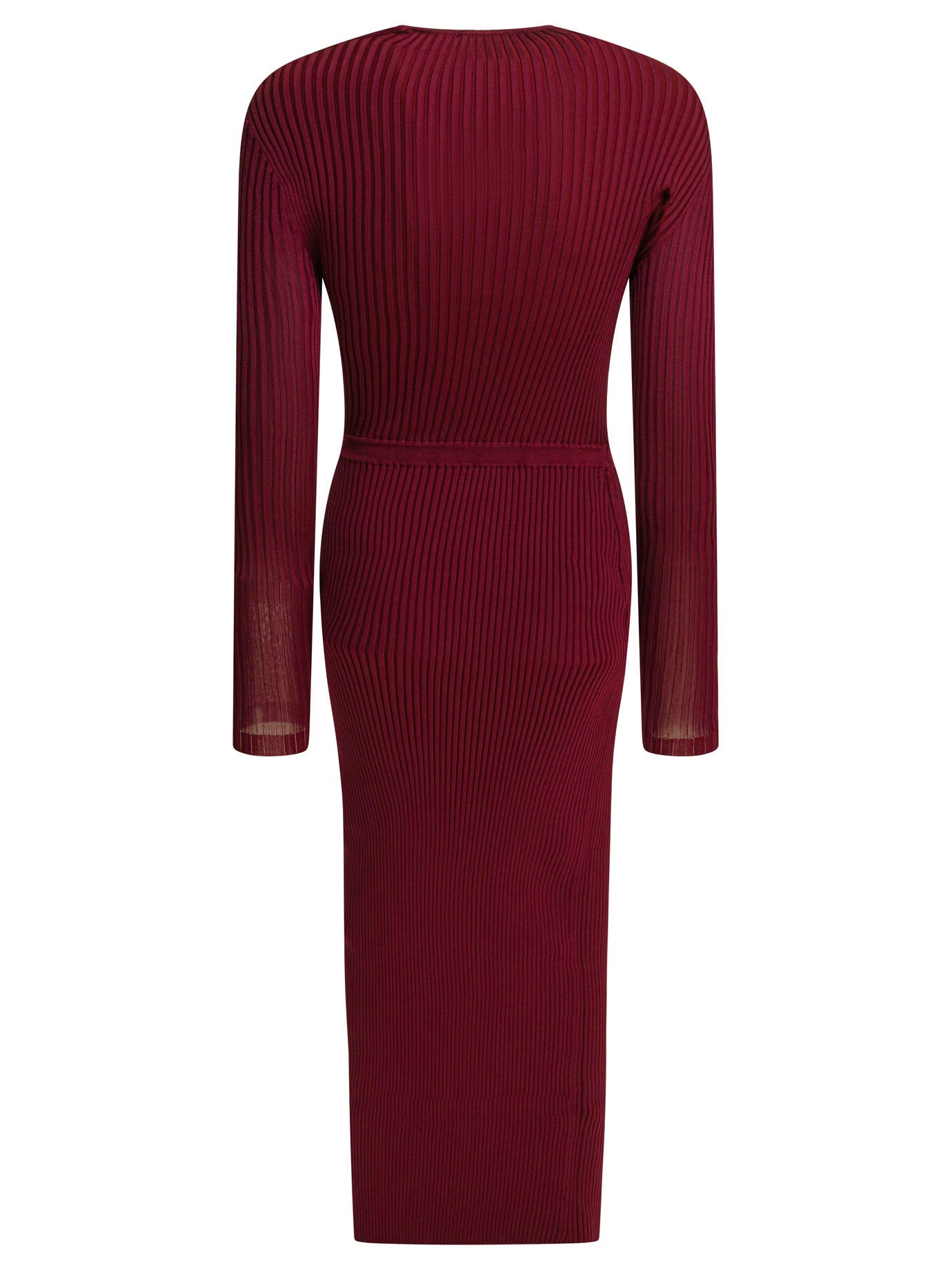 SELF-PORTRAIT Cut Out Rib Knit Midi Dress