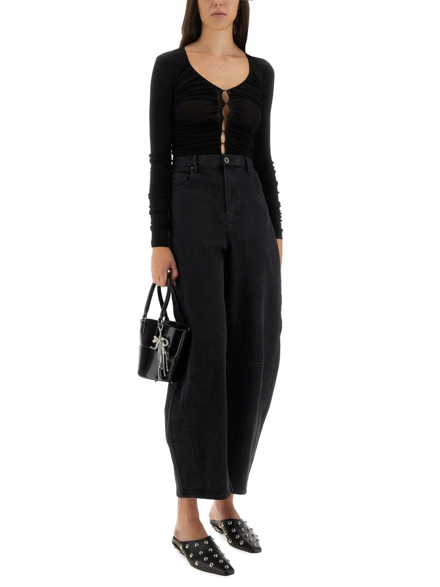 SELF-PORTRAIT Slim Fit Viscose Knit Top - Size S