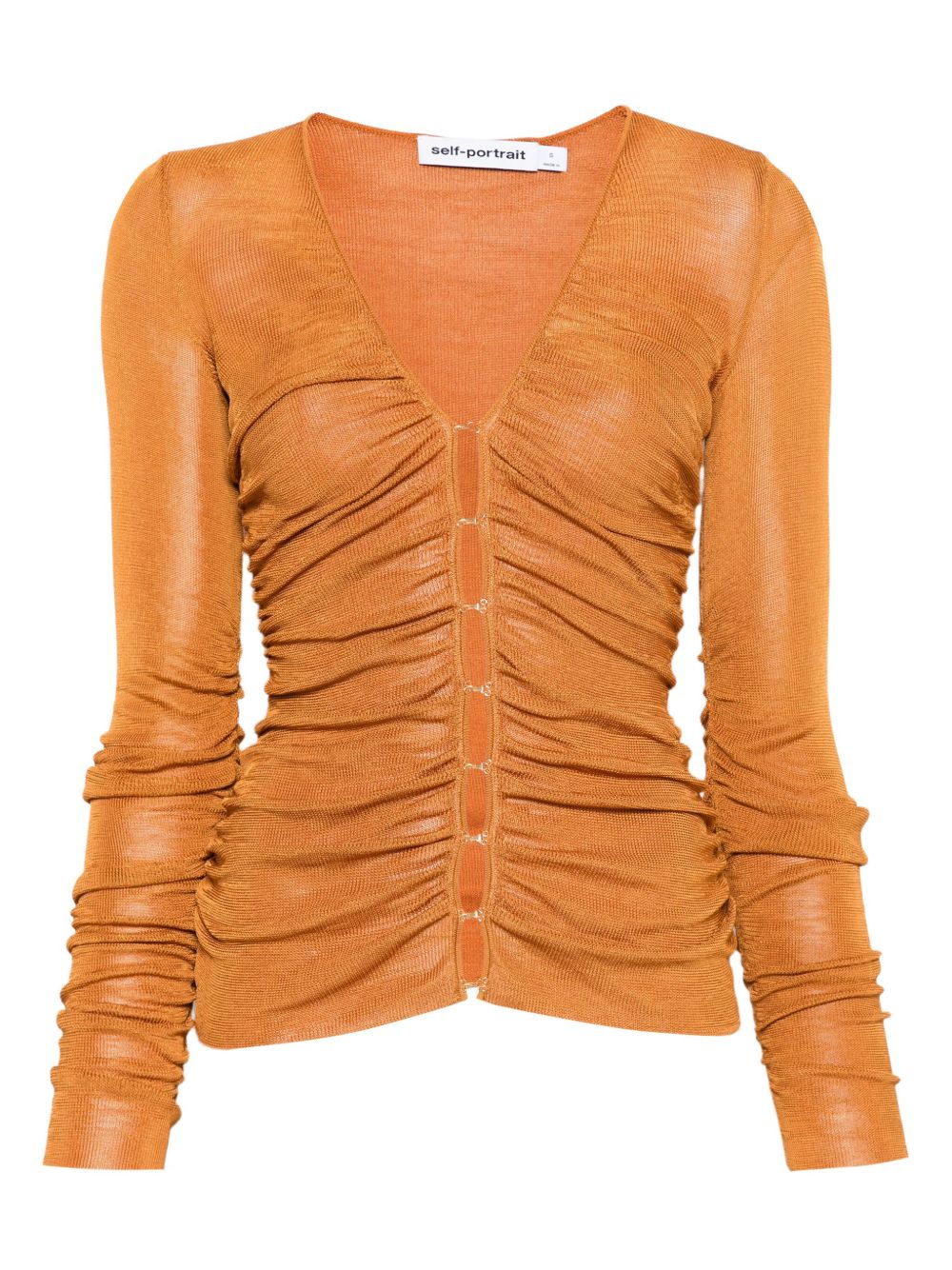 SELF-PORTRAIT V-Neck Detail Knit Top - Size 6