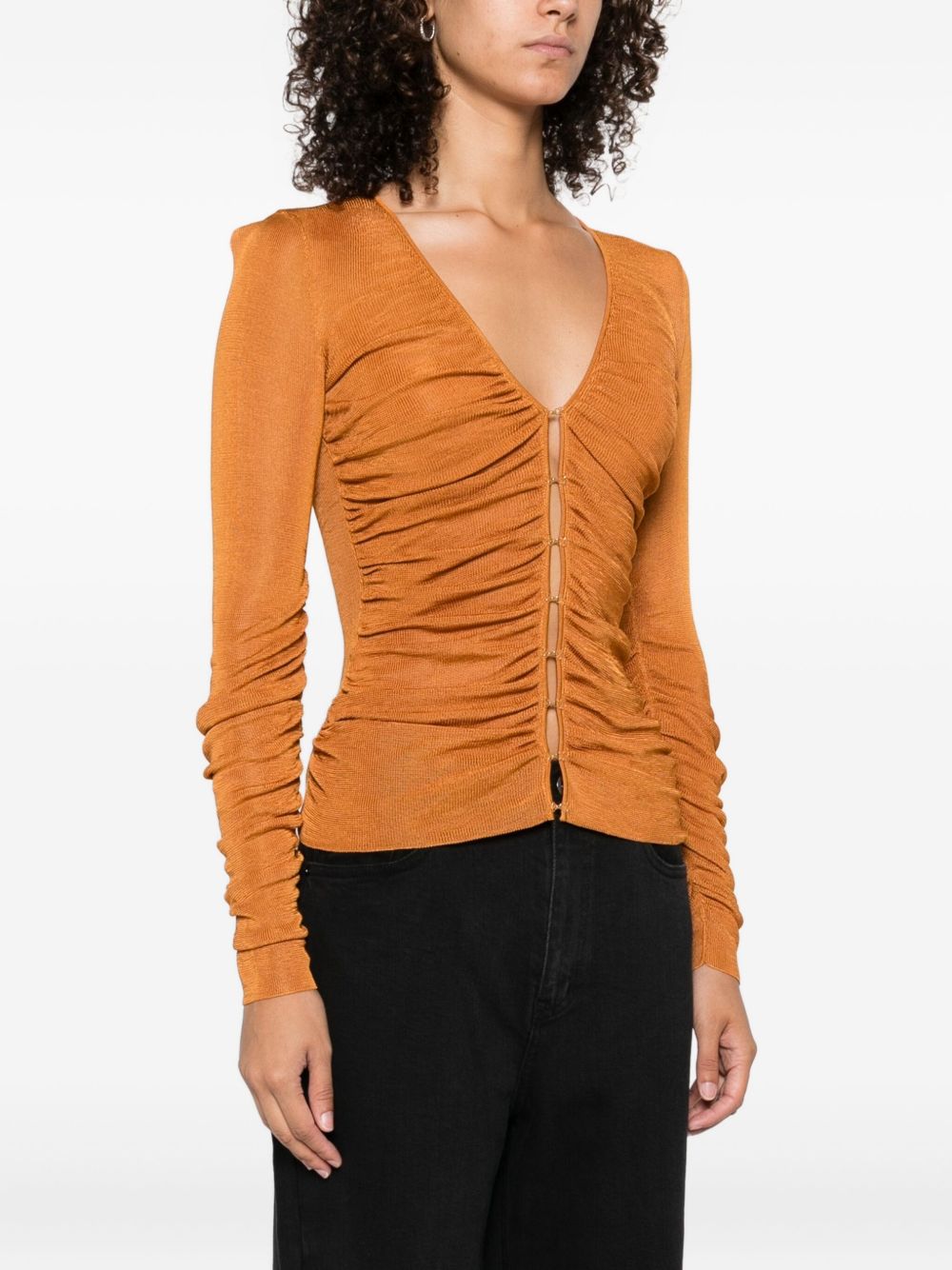 SELF-PORTRAIT V-Neck Detail Knit Top - Size 6