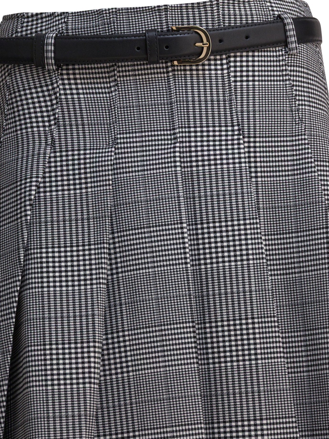 SELF-PORTRAIT Stylish Prince of Wales Check Pleated Midi Skirt for Women