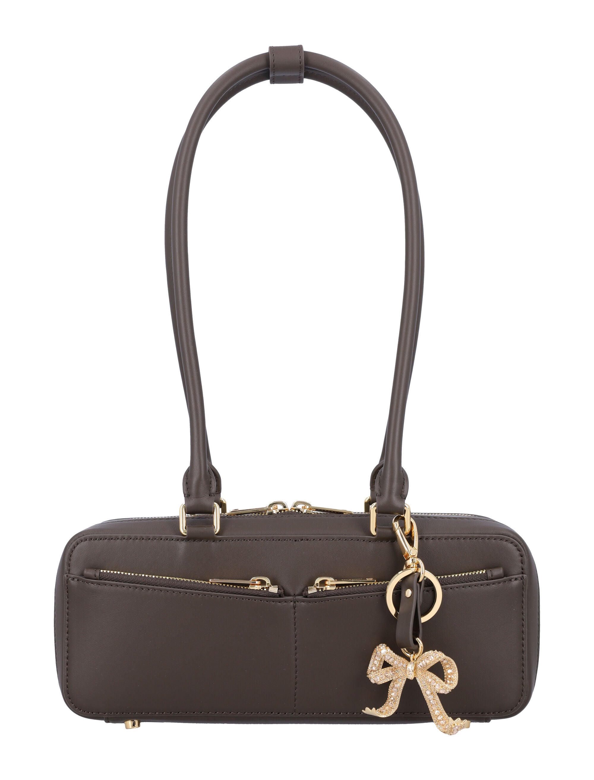 SELF-PORTRAIT Leather Handbag with Top Handles and Zip Fastening