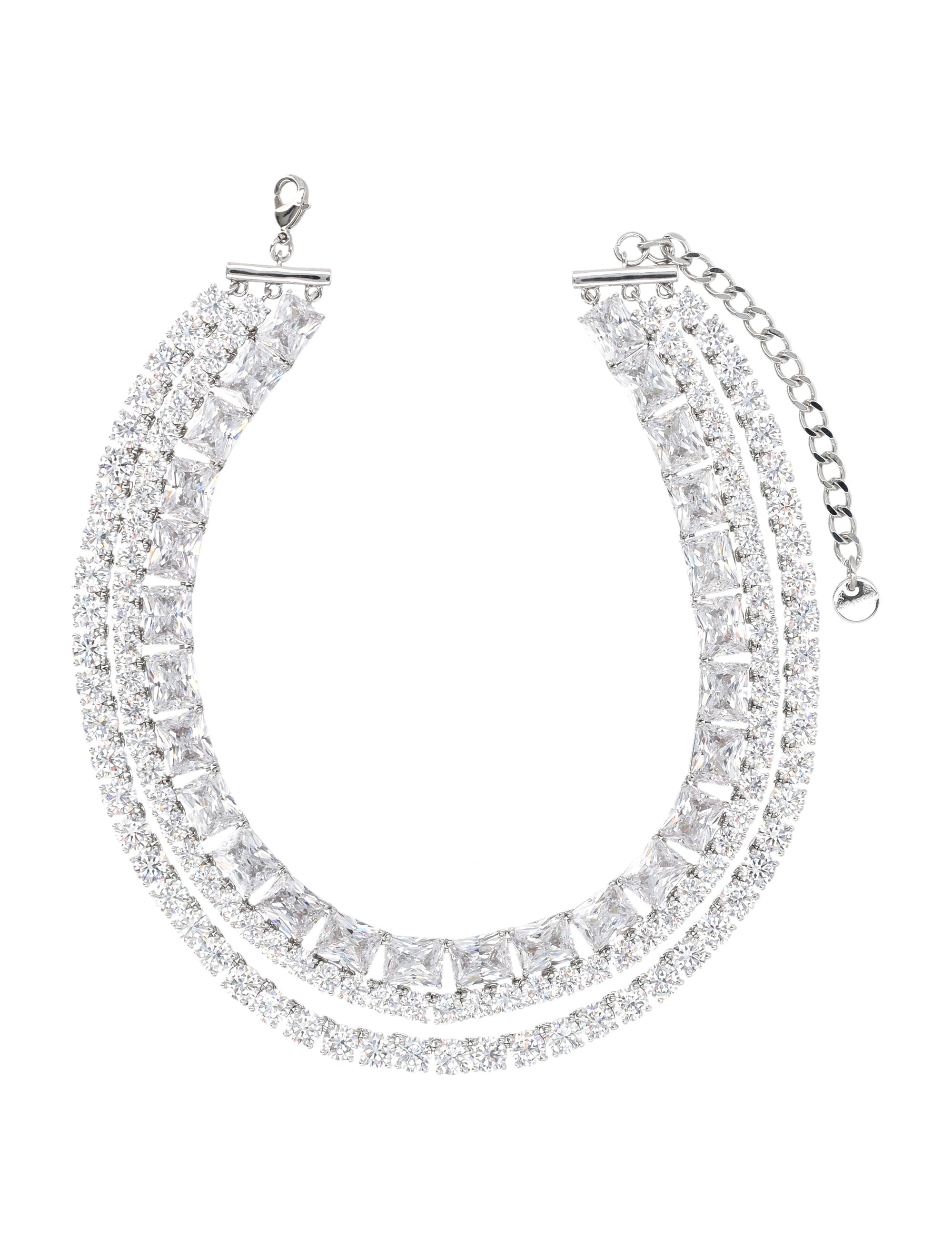 SELF-PORTRAIT Multi Crystal Choker Necklace - 30 cm