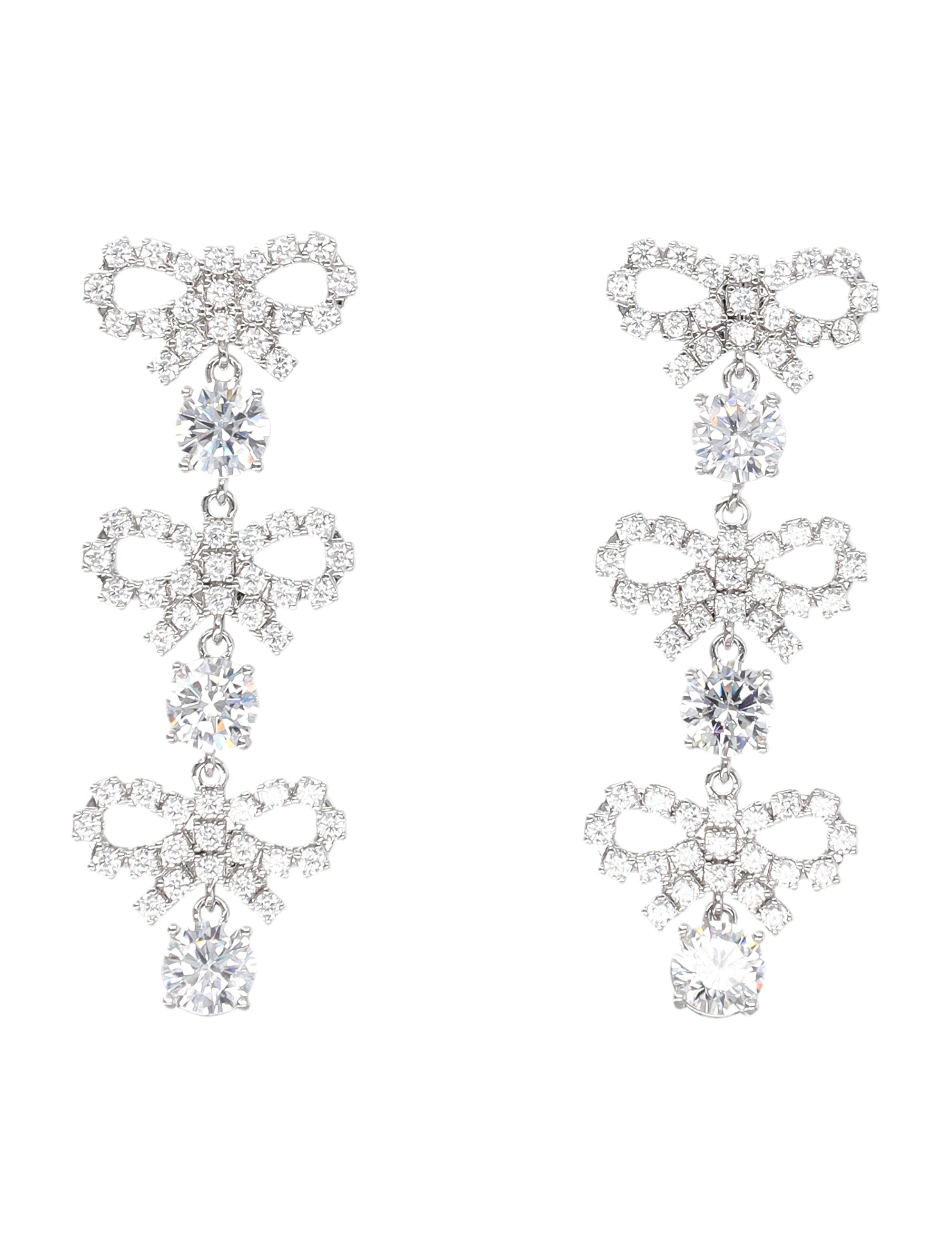 SELF-PORTRAIT Silver Zirconia Mini Earrings