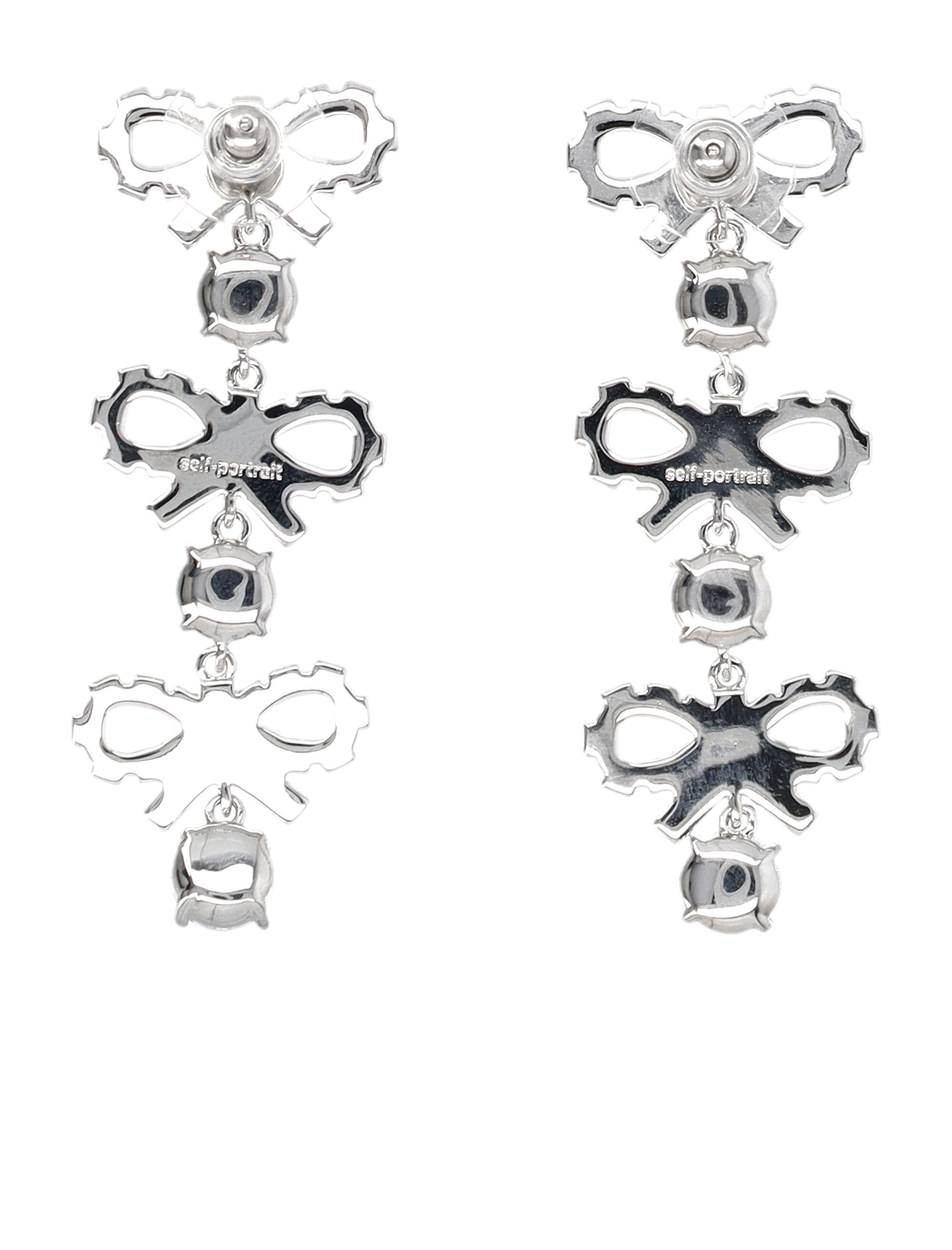 SELF-PORTRAIT Silver Zirconia Mini Earrings