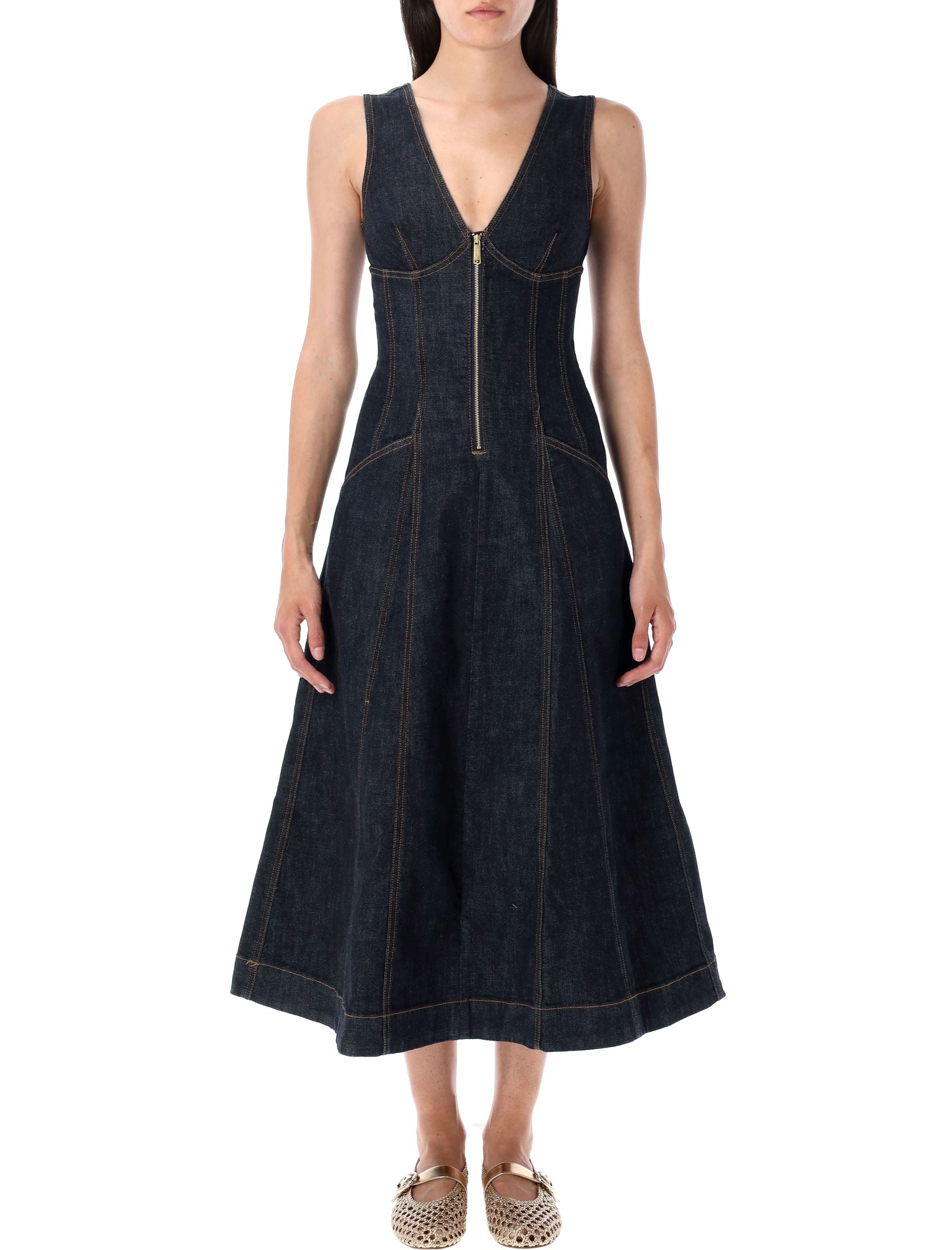SELF-PORTRAIT Denim Long Dress for Women