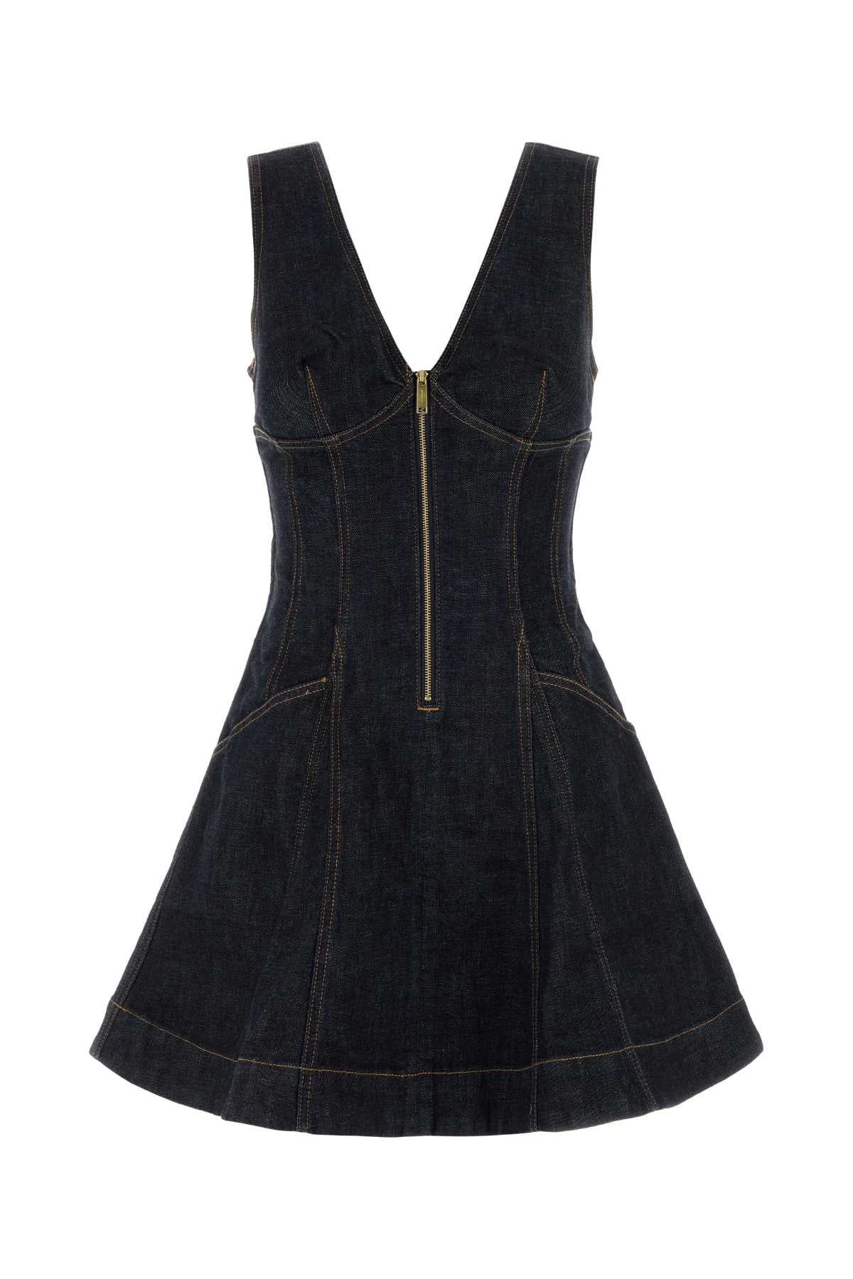 SELF-PORTRAIT V-Neck Mini Dress with Flared Skirt - Size 6