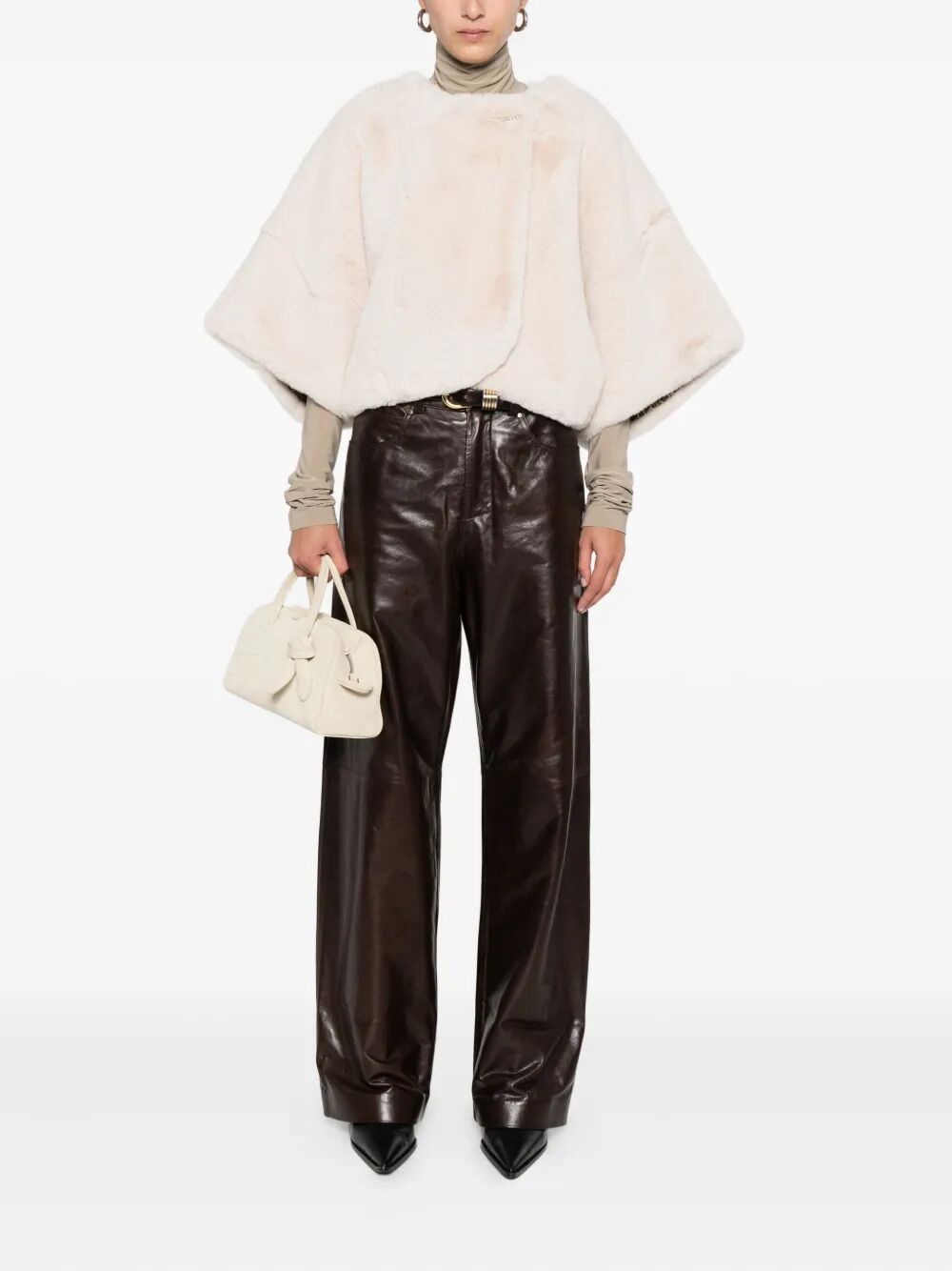 BLUGIRL Fur Edge Cape with Buttons