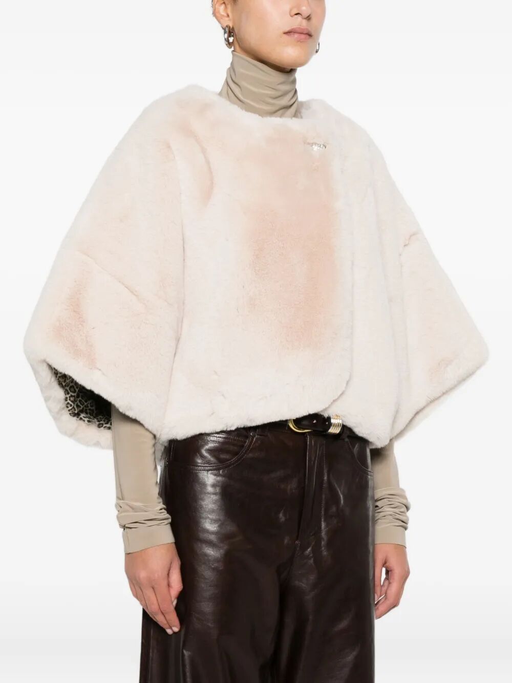 BLUGIRL Fur Edge Cape with Buttons