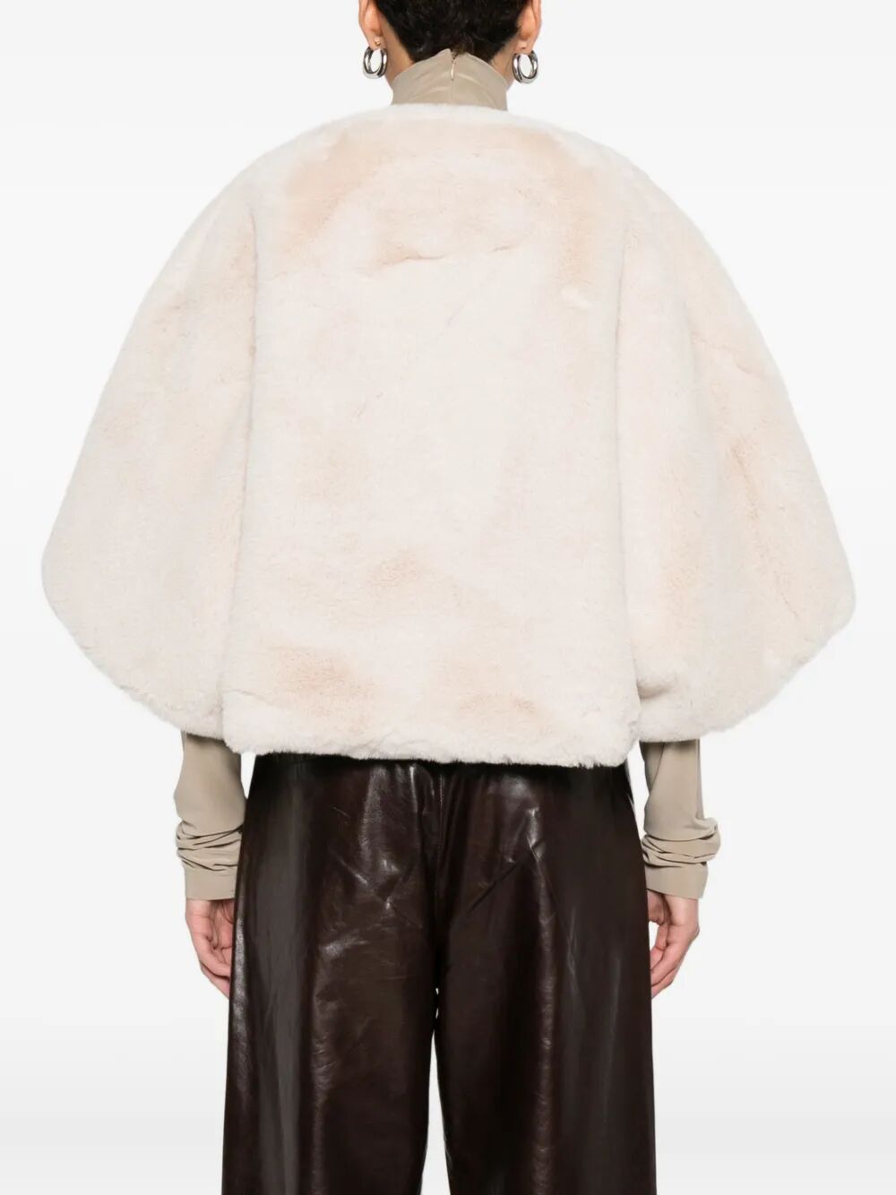 BLUGIRL Fur Edge Cape with Buttons