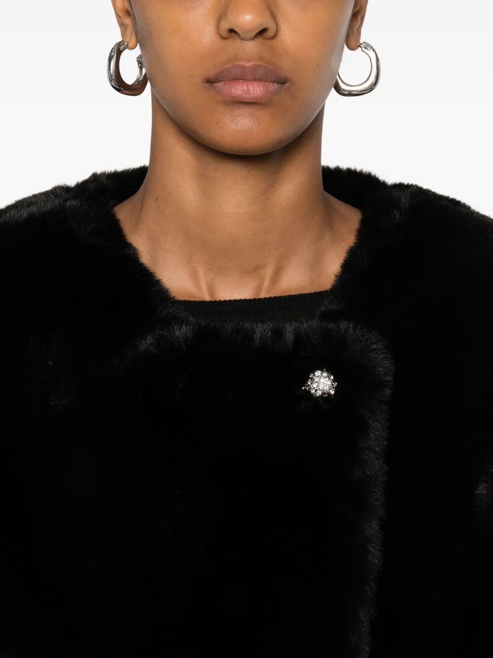 BLUGIRL Fur Edge Button Cape