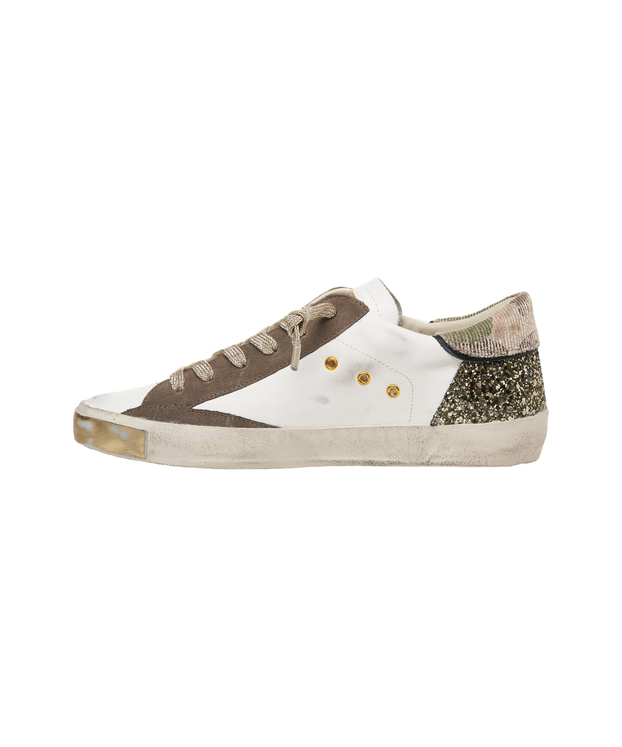 PHILIPPE MODEL Low Top Vintage-Inspired Glitter Sneakers for Women