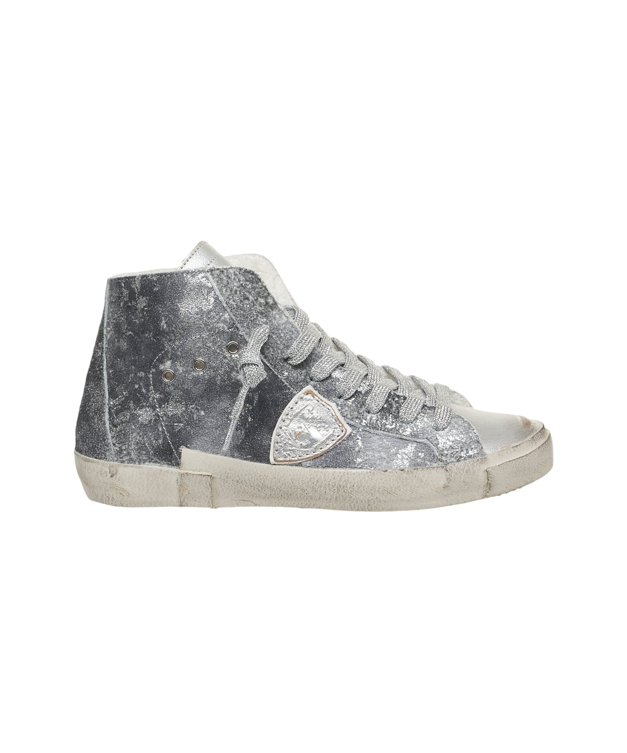 PHILIPPE MODEL High-Top Glitter Finish Sneakers