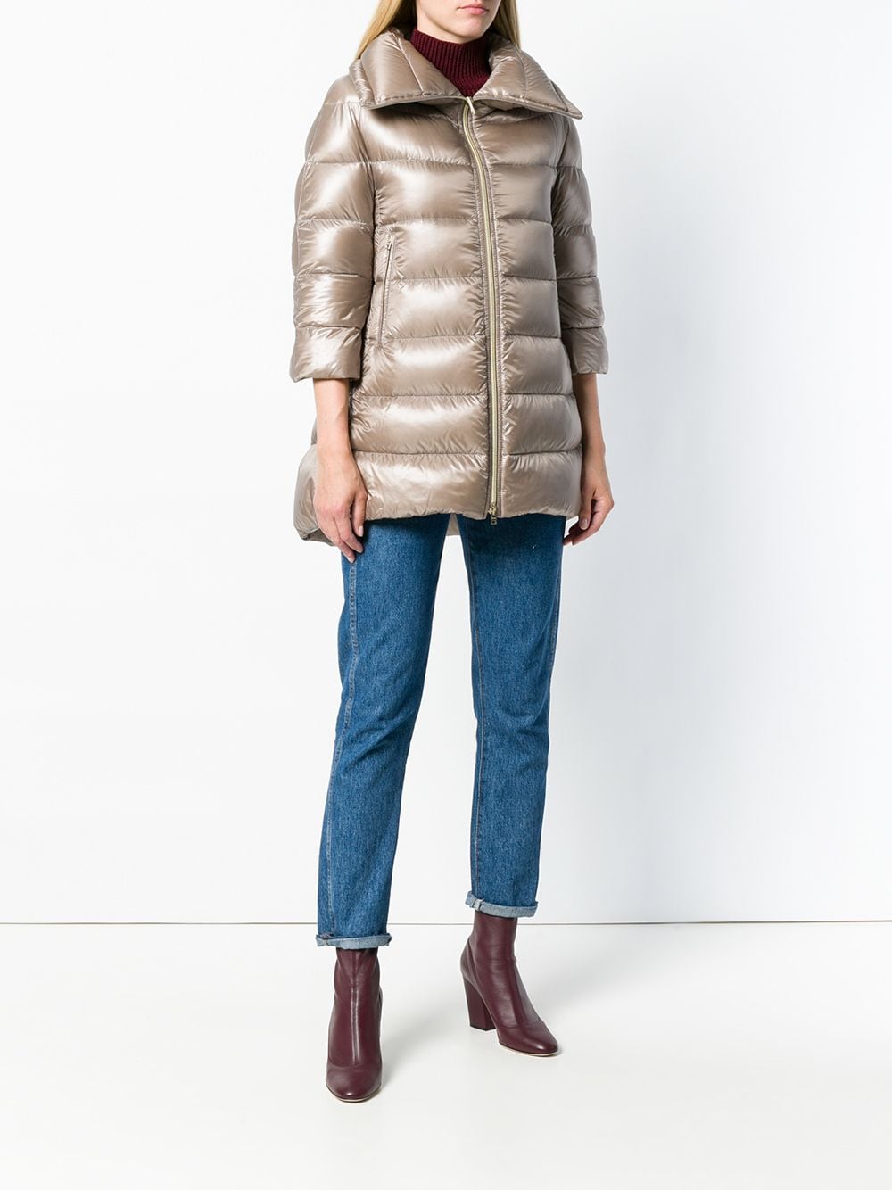 HERNO Elegant Three-Quarter Sleeve Down Jacket
