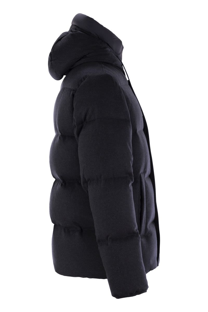 HERNO Luxurious Cashmere and Silk Down Bomber Jacket - Regular Fit