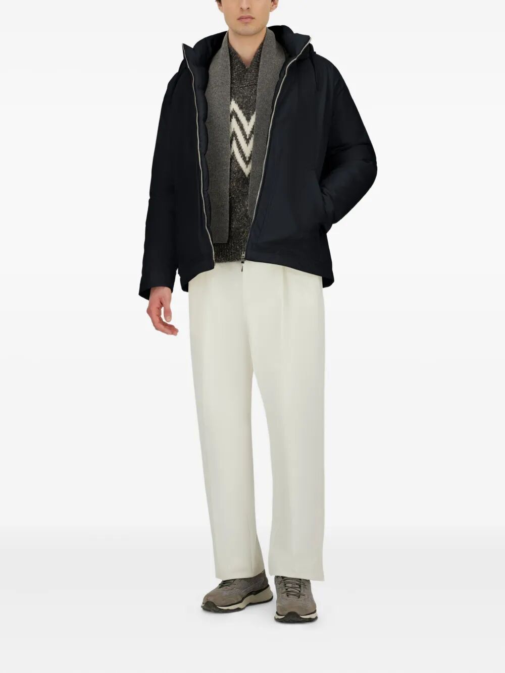 HERNO Men's Hooded Zip-Up Down Jacket