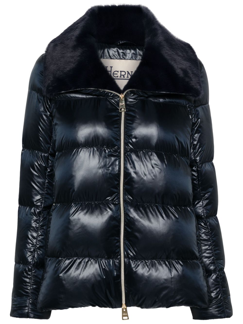 HERNO Goose Down Padded Jacket with Faux-Fur Collar