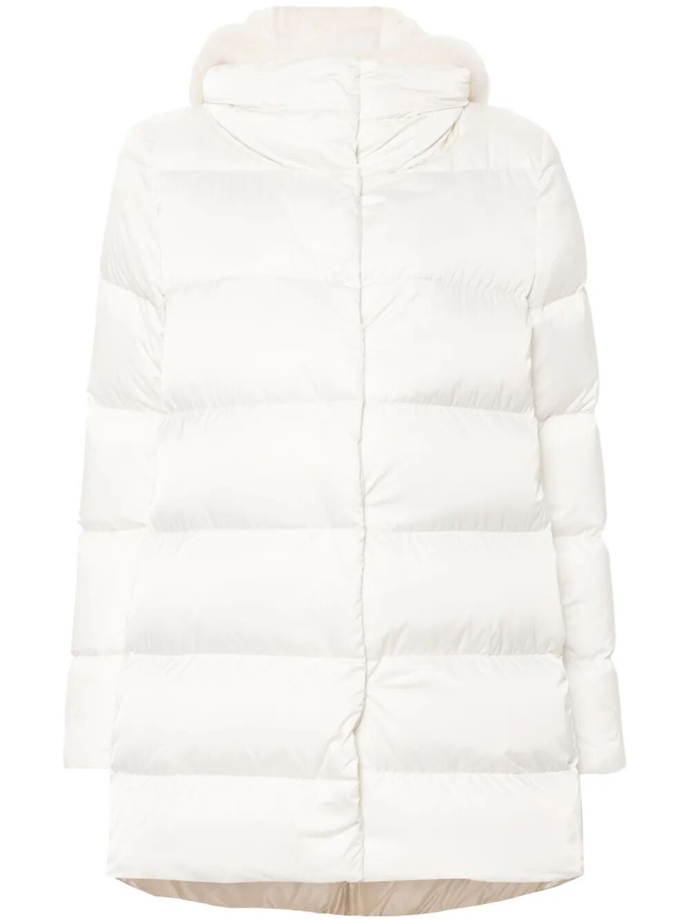 HERNO A-Shape Down Jacket with Detachable Faux-Fur Hood