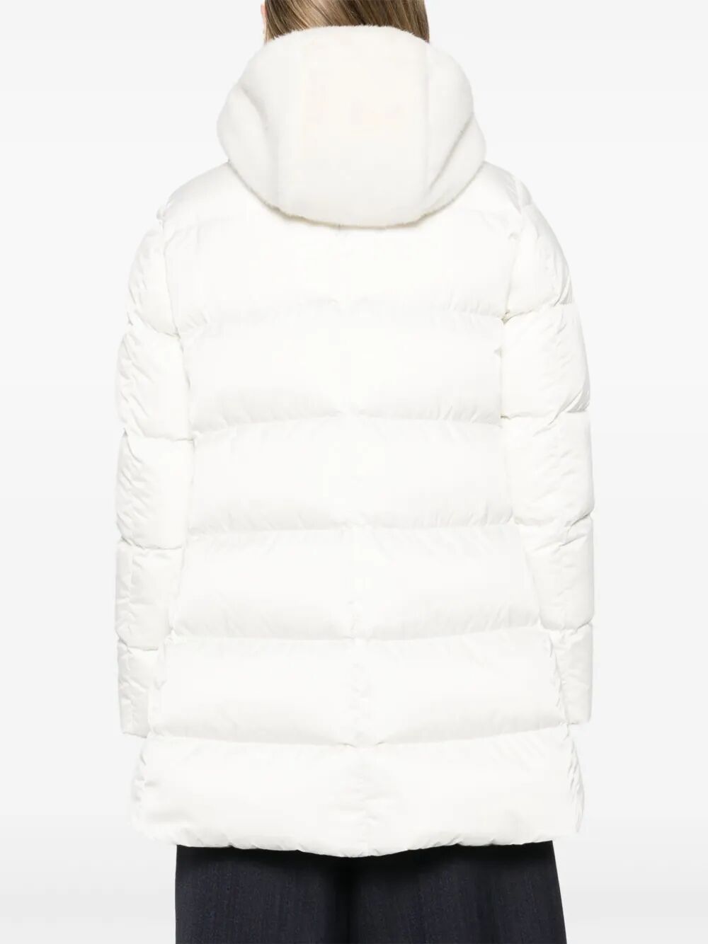 HERNO A-Shape Down Jacket with Detachable Faux-Fur Hood