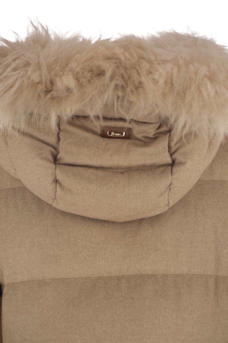 HERNO Luxurious Long Cashmere and Silk Down Jacket