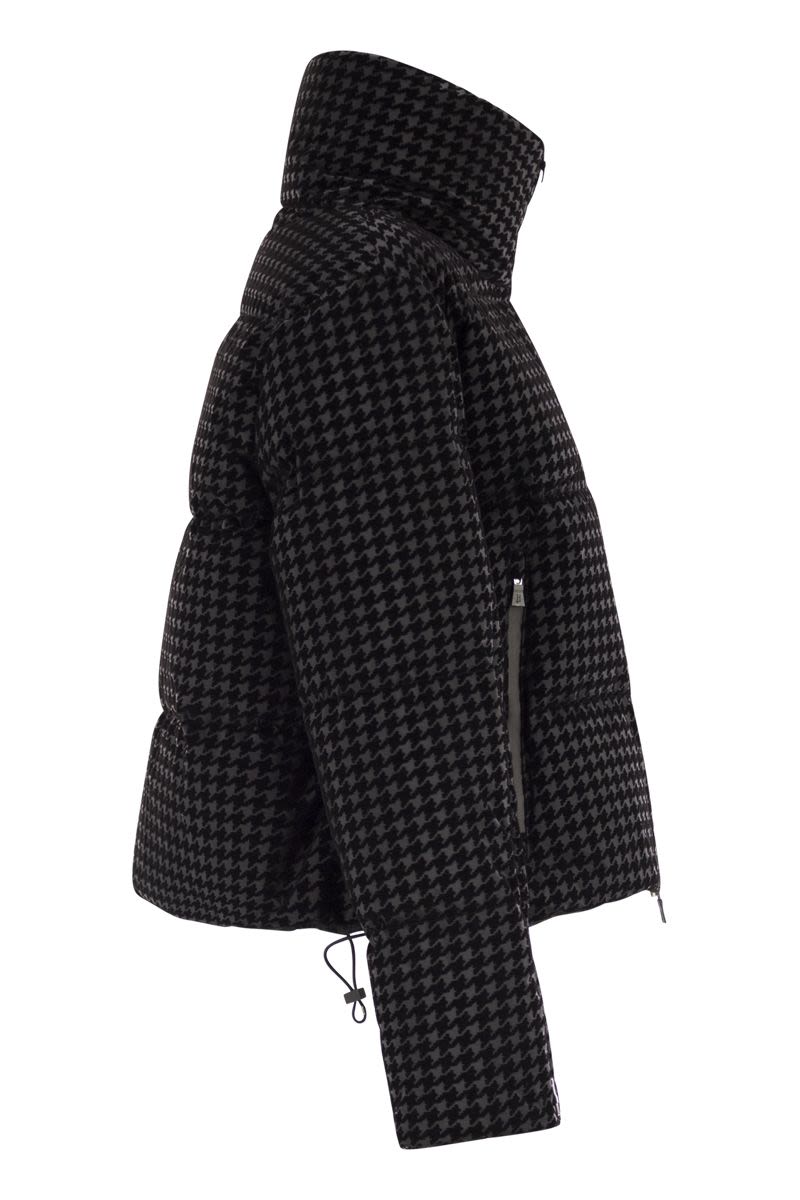 HERNO Houndstooth Pattern Down Jacket for Women