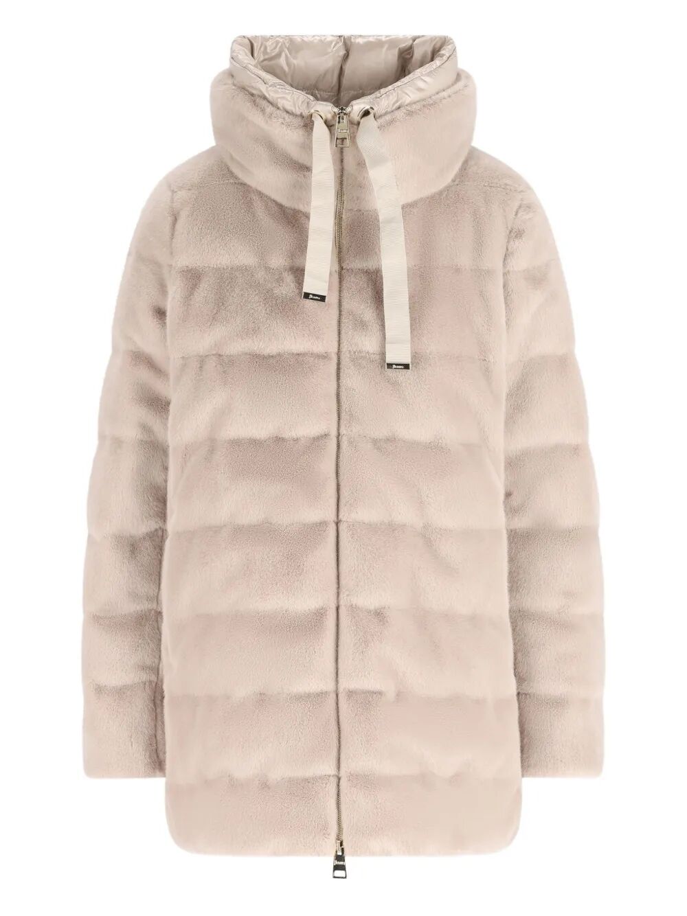 HERNO High Neck Mini Faux Fur Down Jacket