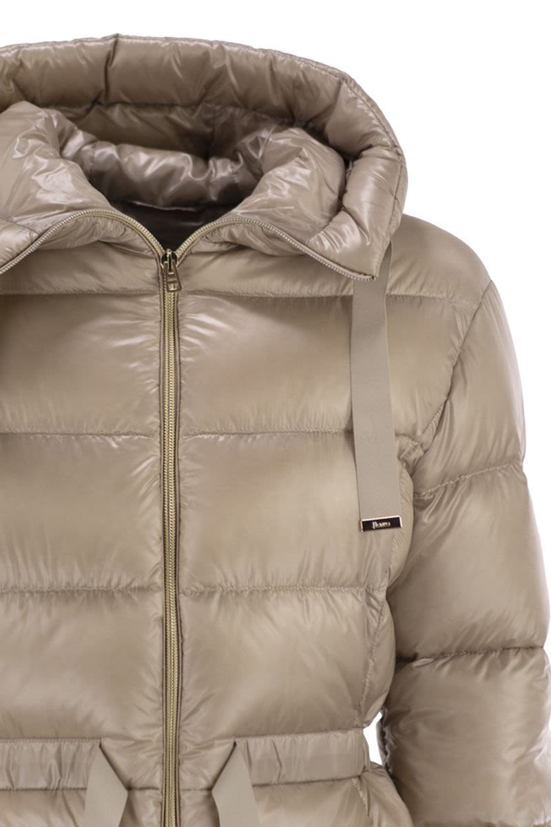 HERNO Ultralight Nylon Down Jacket with Drawstring Waist