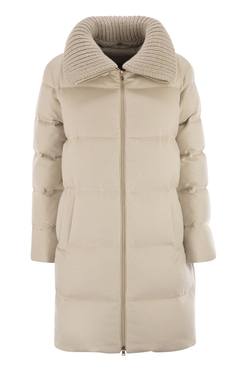 HERNO Cashmere and Silk Duvet Long Down Jacket