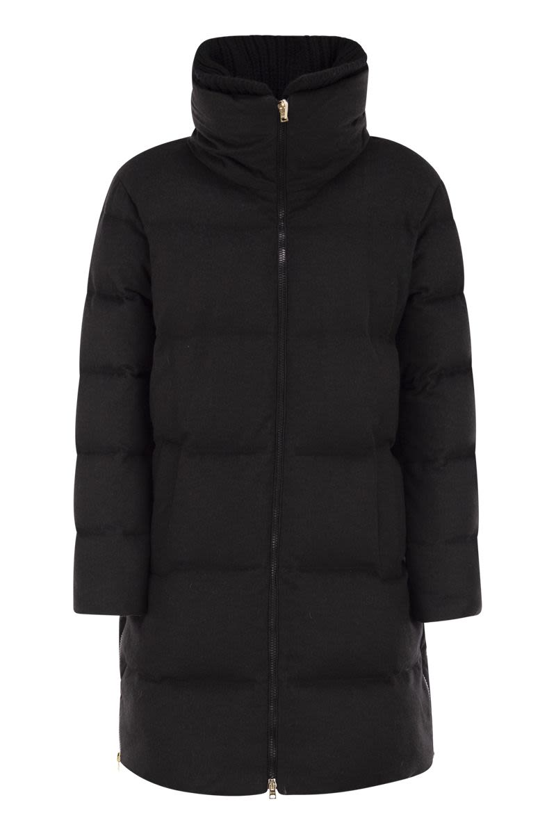 HERNO Luxurious Cashmere and Silk Long Down Jacket