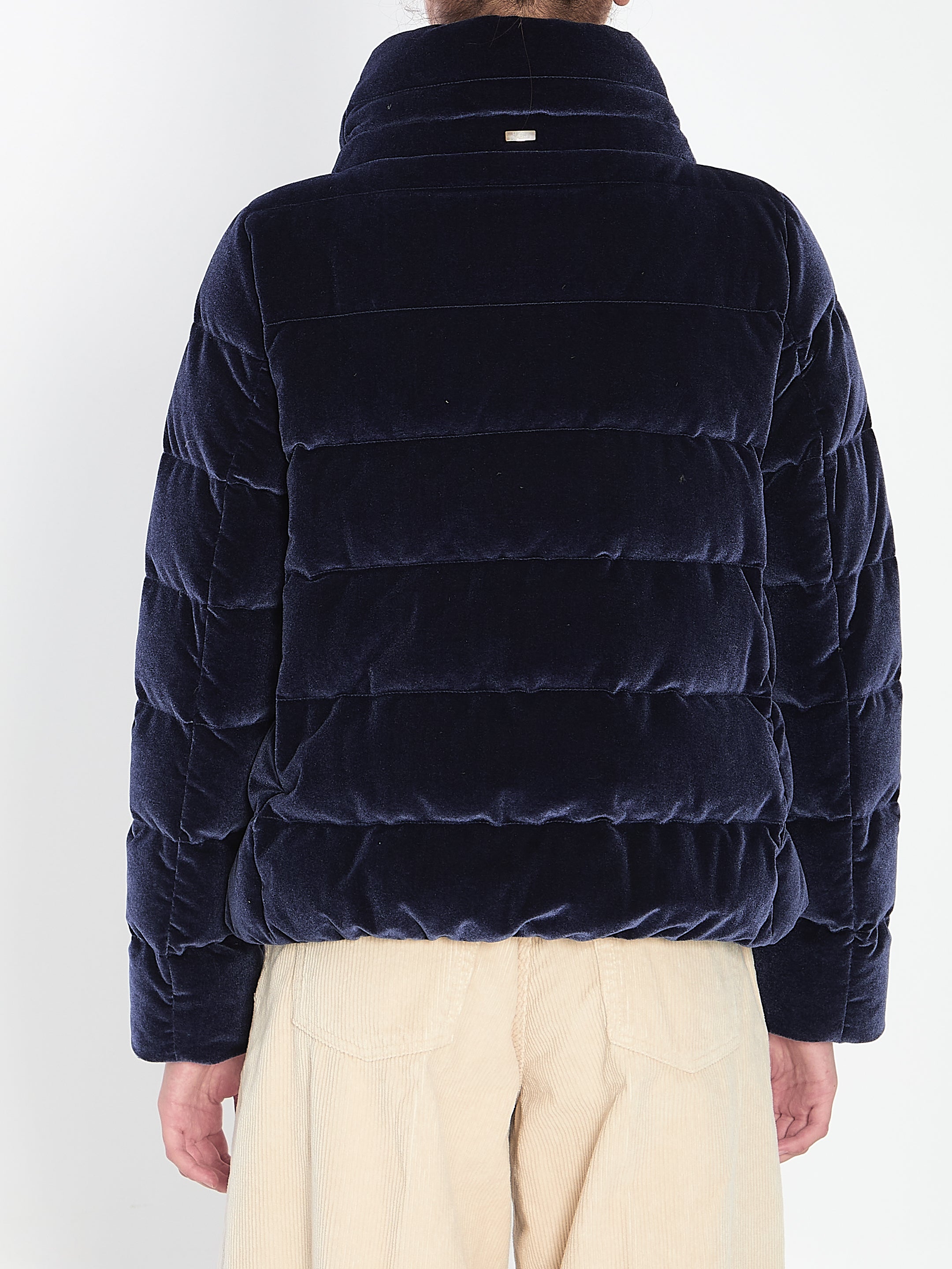 HERNO Velvet-Effect Padded Jacket Size 40