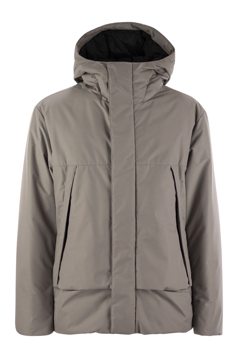 HERNO Men's Laminated Two-Layer Down Jacket with Hood