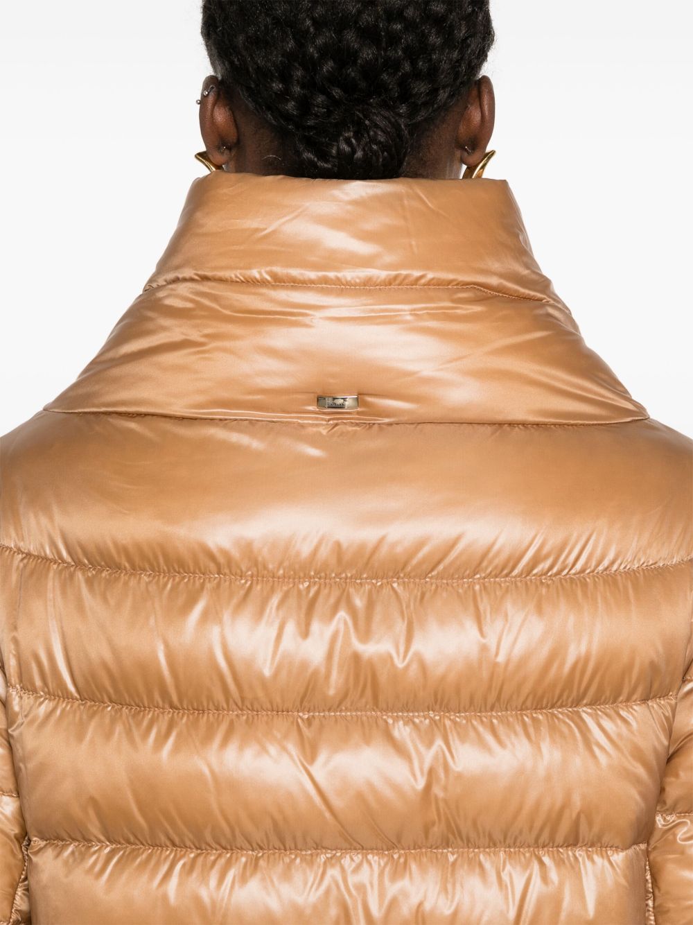 HERNO Padded Cape with Quilted Design and Stand-Up Collar for Women