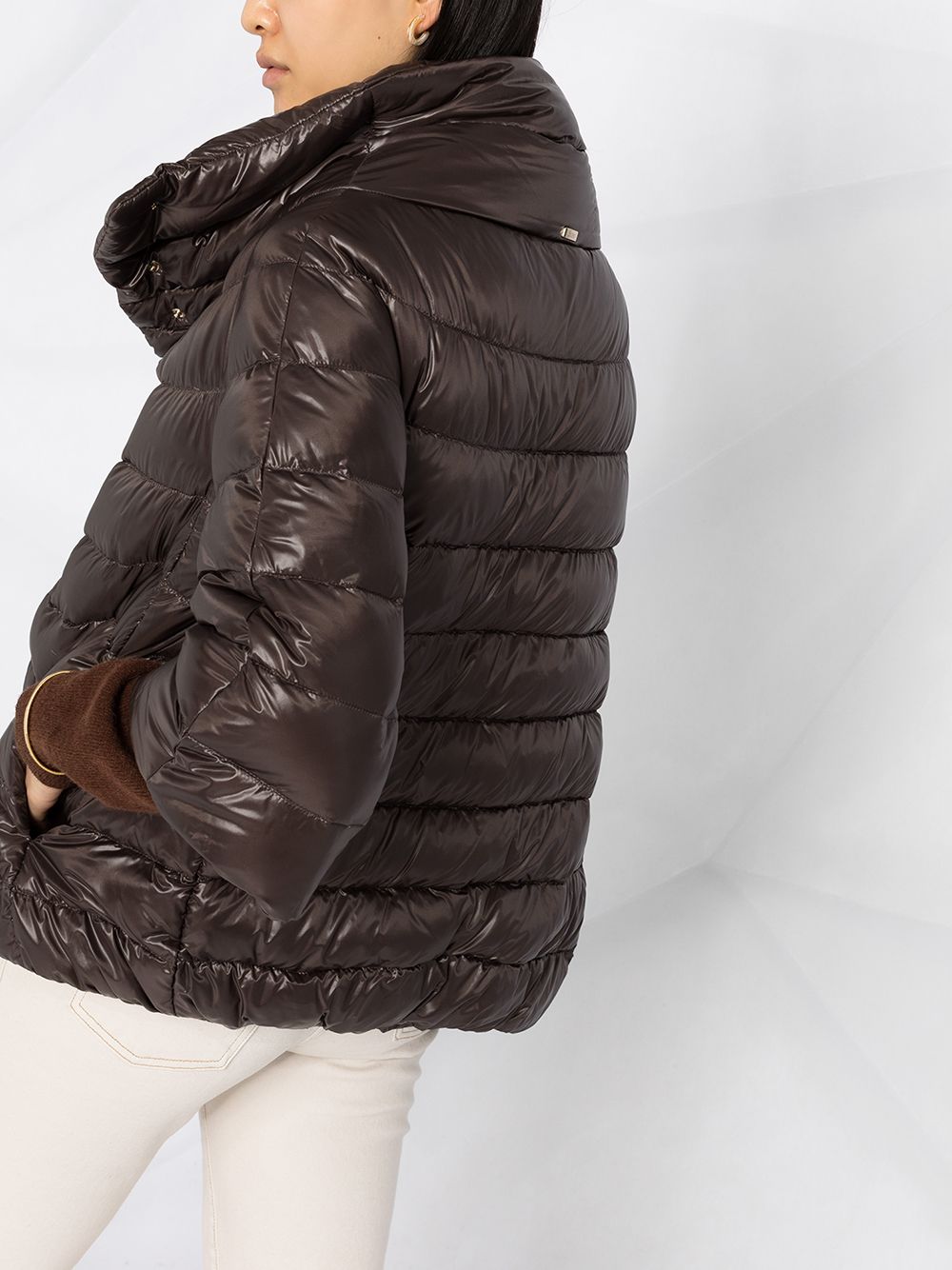 HERNO Padded High Neck Cape with Hidden Closure for Women