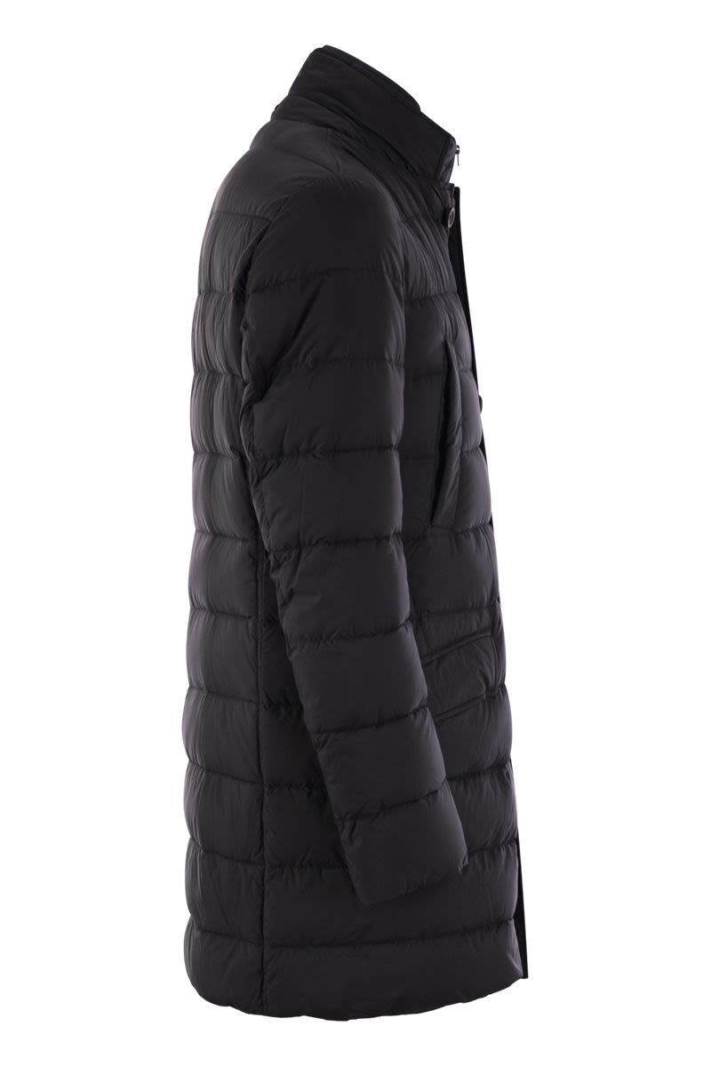 HERNO Men's Long Padded Jacket with Detachable Windproof Bib